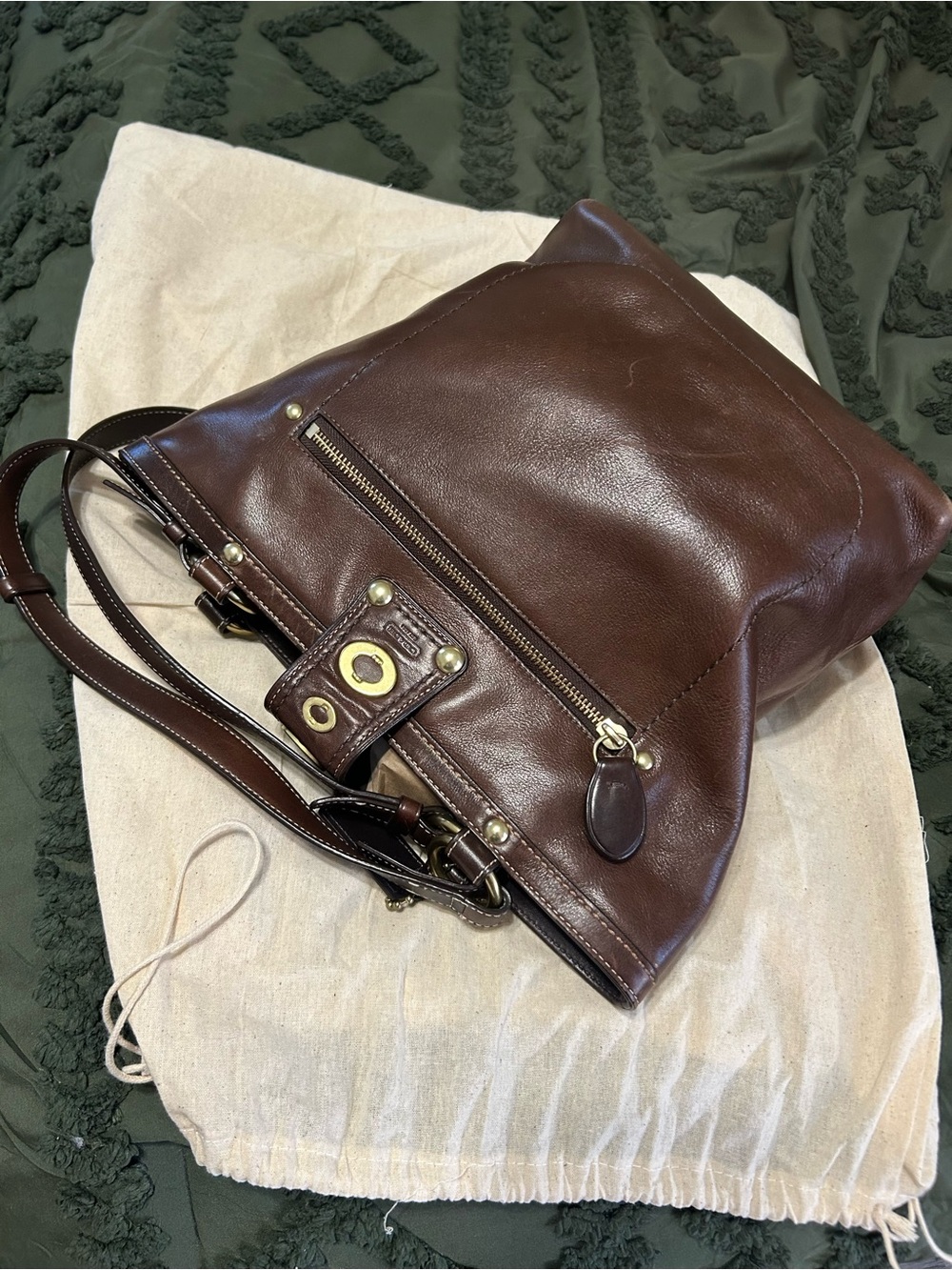 Coach Lily Legacy Brown Turn Lock Purse - Picture 5 of 7